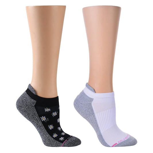 Dr. Motion All Over Daisy - Ankle Compression Socks For Women