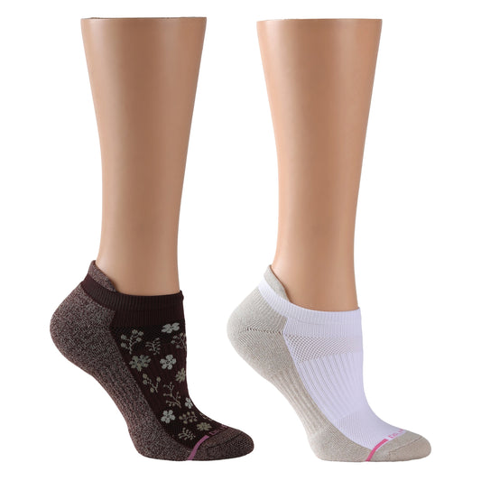 Dr. Motion Small Floral Silhouette - Ankle Compression Socks For Women